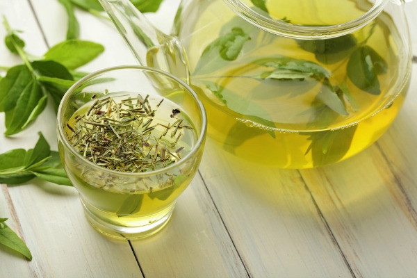 Các dưỡng chất có trong lá trà xanh giúp làn da phục hồi những hư tổn 